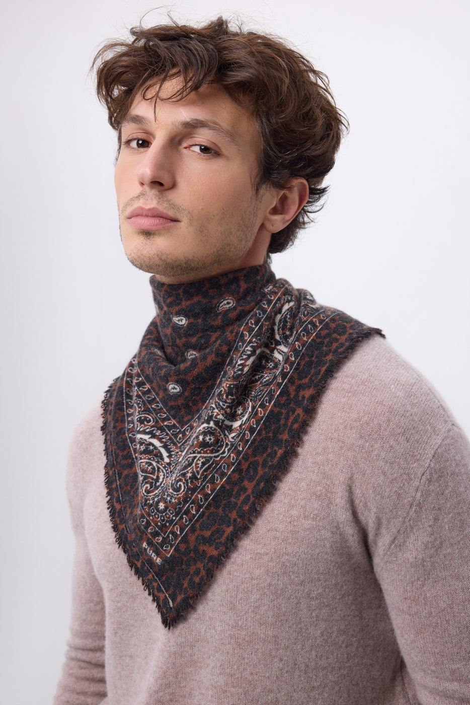 Small Presley Bandana - White Leopard - Men