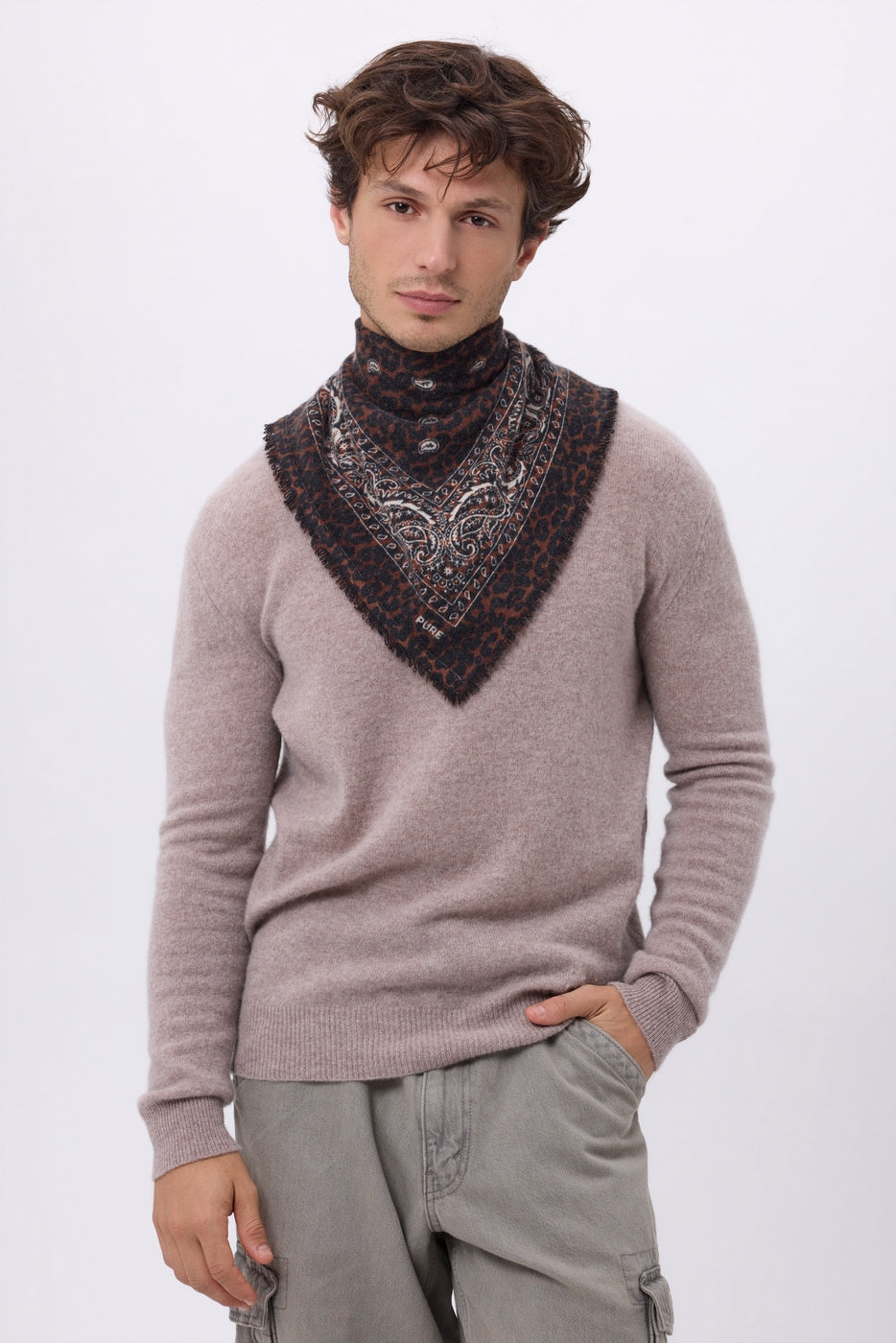 Small Presley Bandana - White Leopard - Men