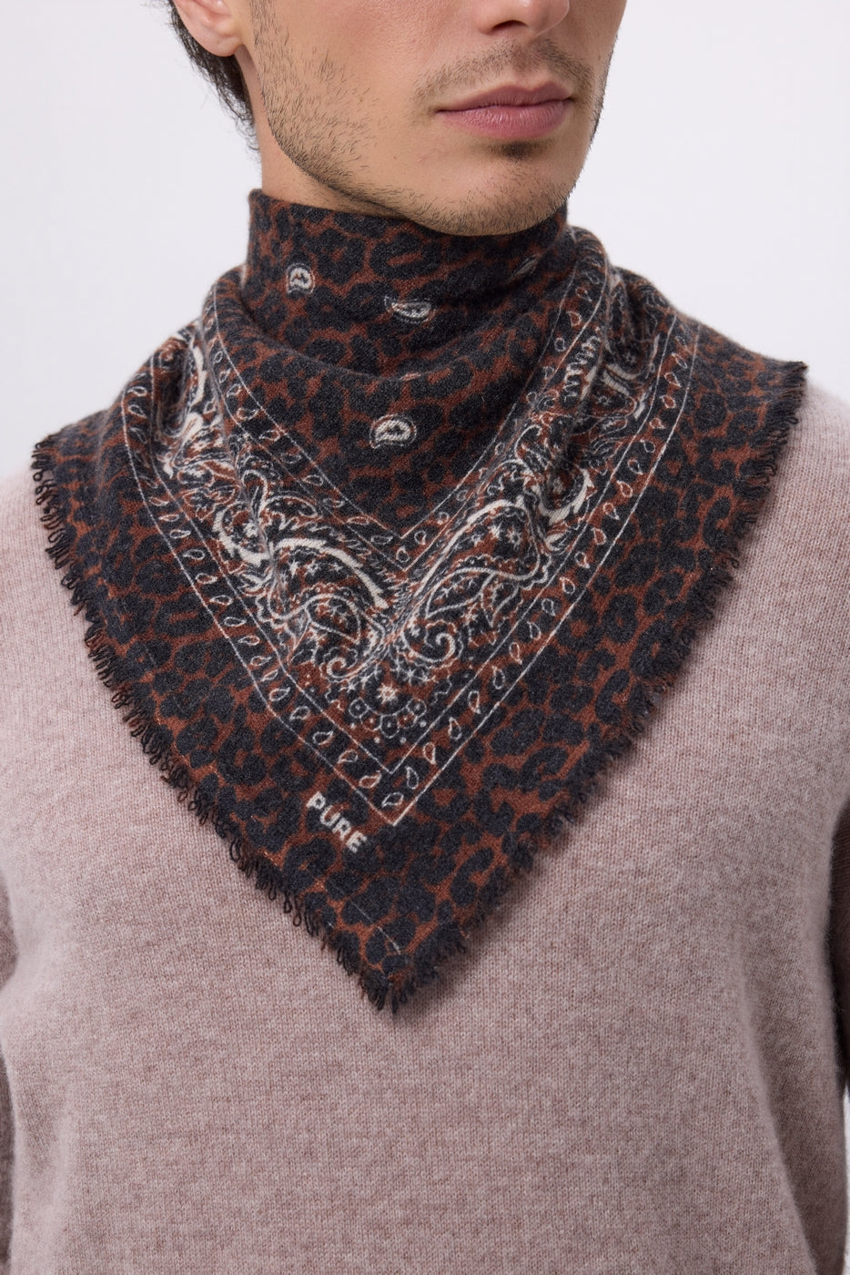 Small Presley Bandana - White Leopard - Men