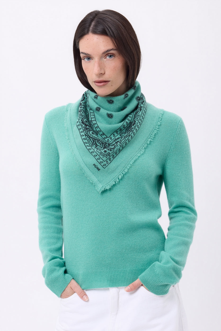 Petit Bandana Presley - Vert Pastel Noir - Femme