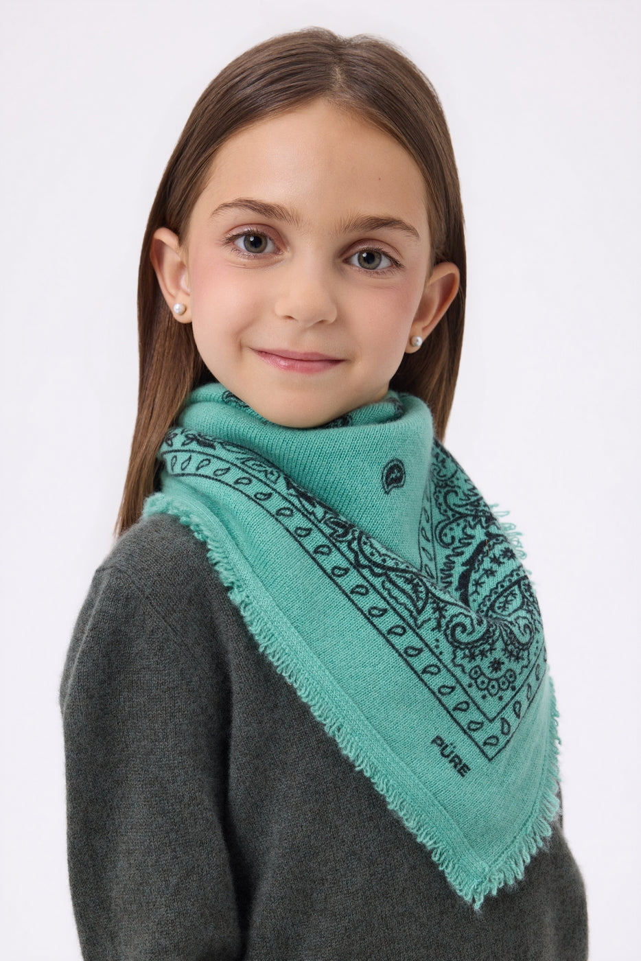Small Presley Bandana - Pastel Green Black - Kids