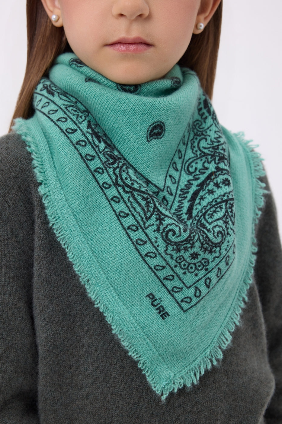 Small Presley Bandana - Pastel Green Black - Kids