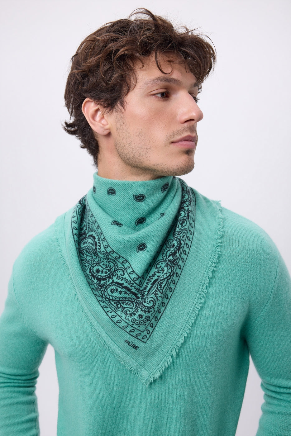Petit Bandana Presley - Vert Pastel Noir - Homme