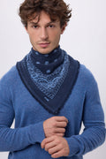 Piccola Bandana Presley - Blu Marino Celeste - Uomo - 100% Cashmere
