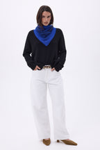 Bandana pequeño Presley - Azul rey negro - Mujer