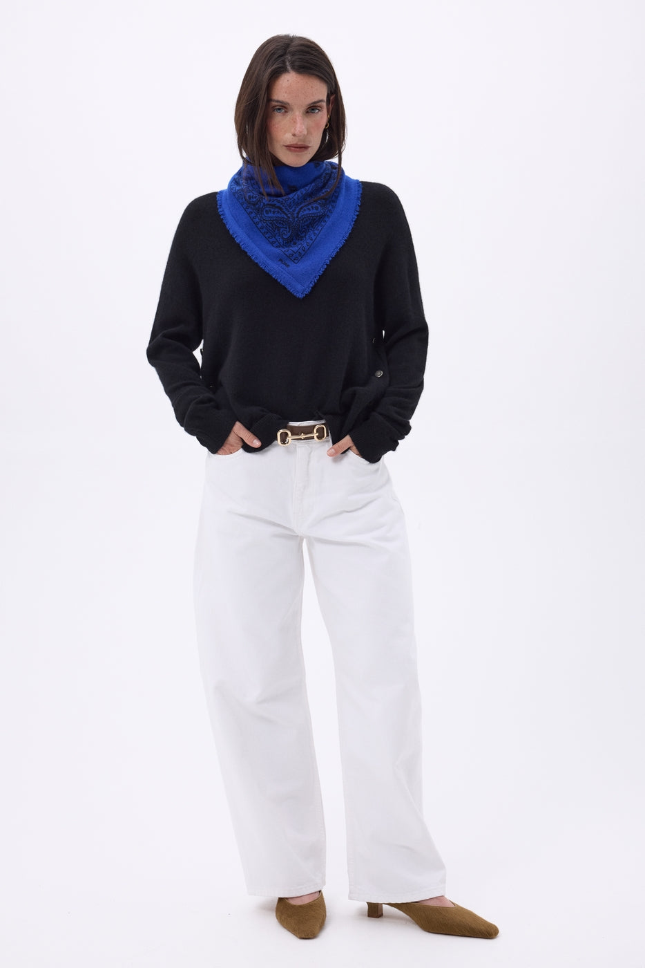 Bandana pequeño Presley - Azul rey negro - Mujer