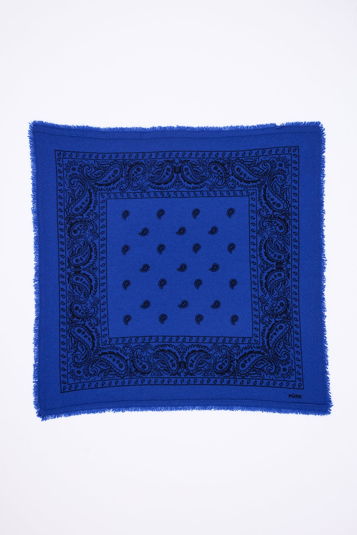 Piccolo bandana Presley - Blu reale nero - Uomo - 100% cashmere