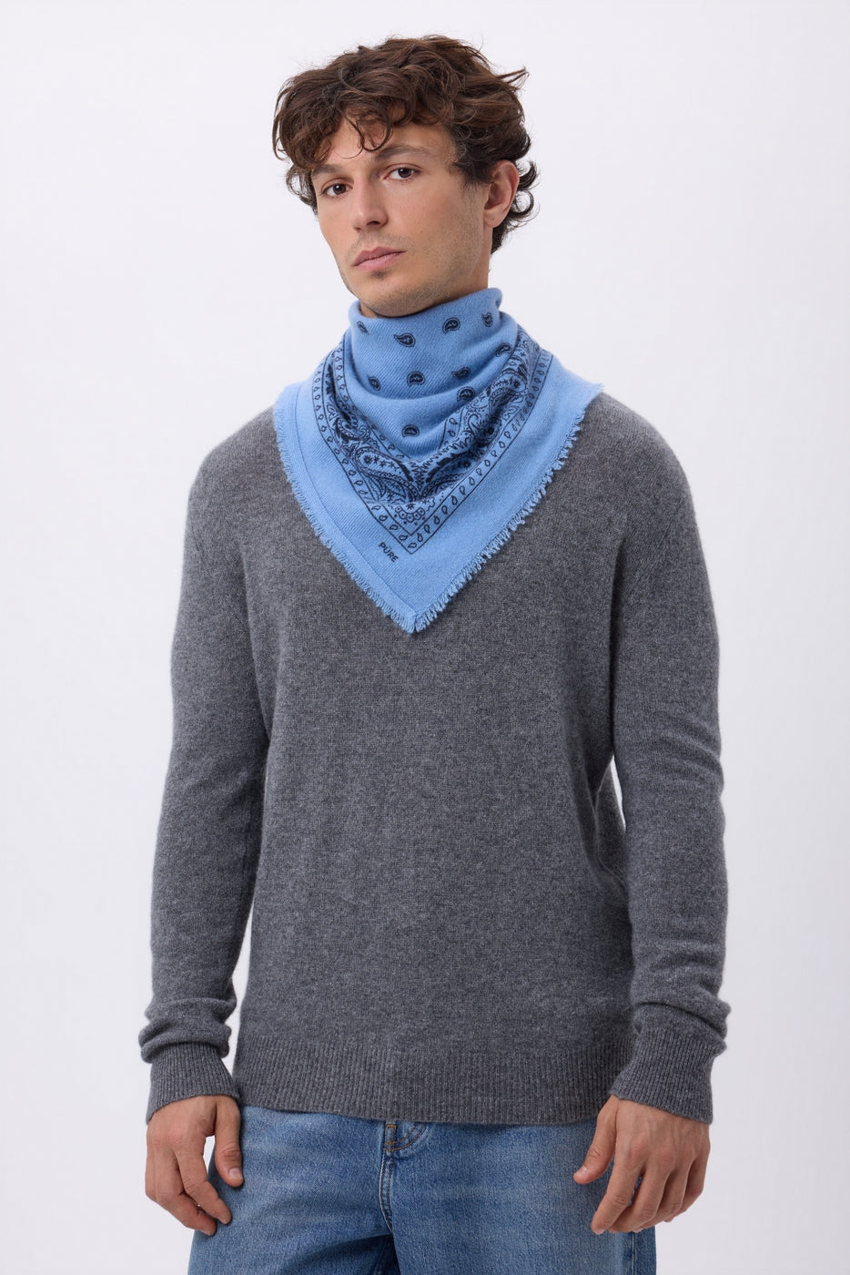 Bandana pequeño Presley - Azul claro azul marino - Hombre