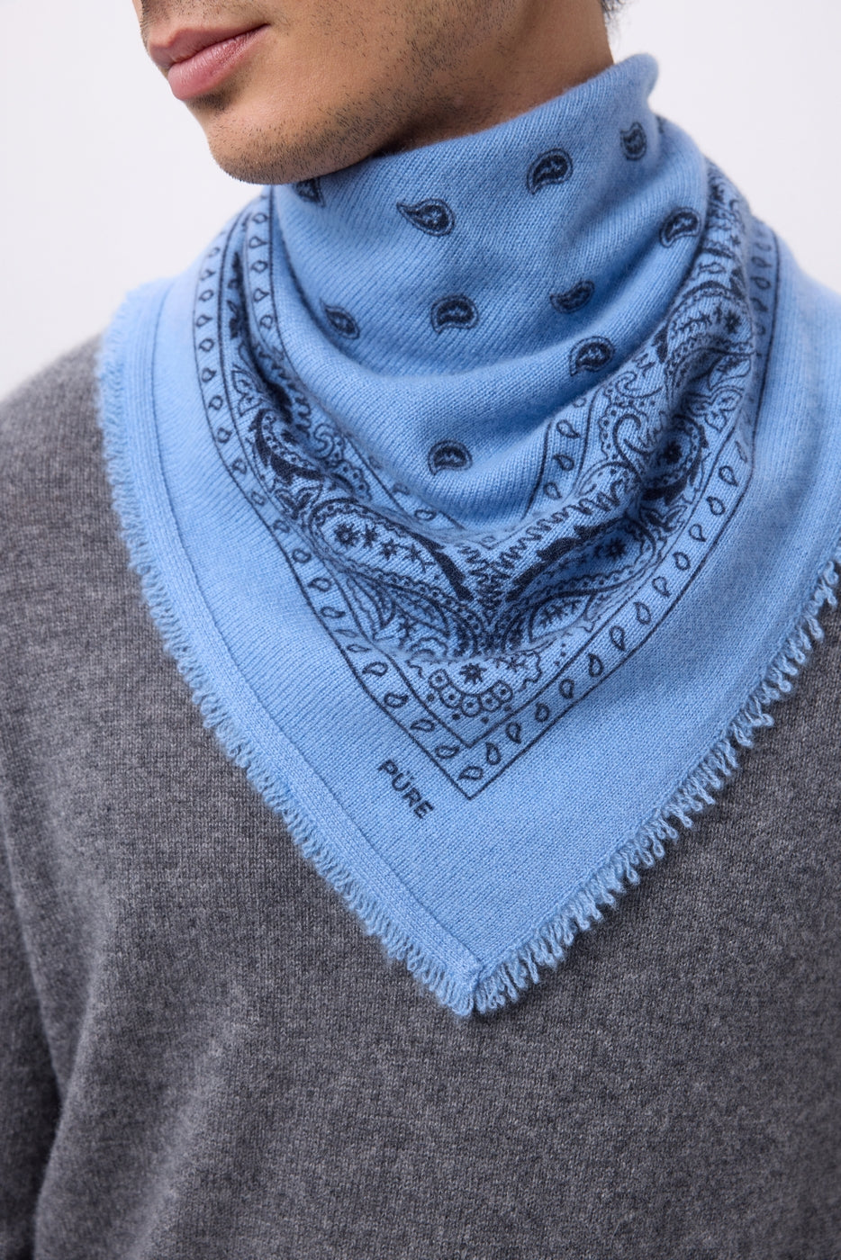 Bandana pequeño Presley - Azul claro azul marino - Hombre