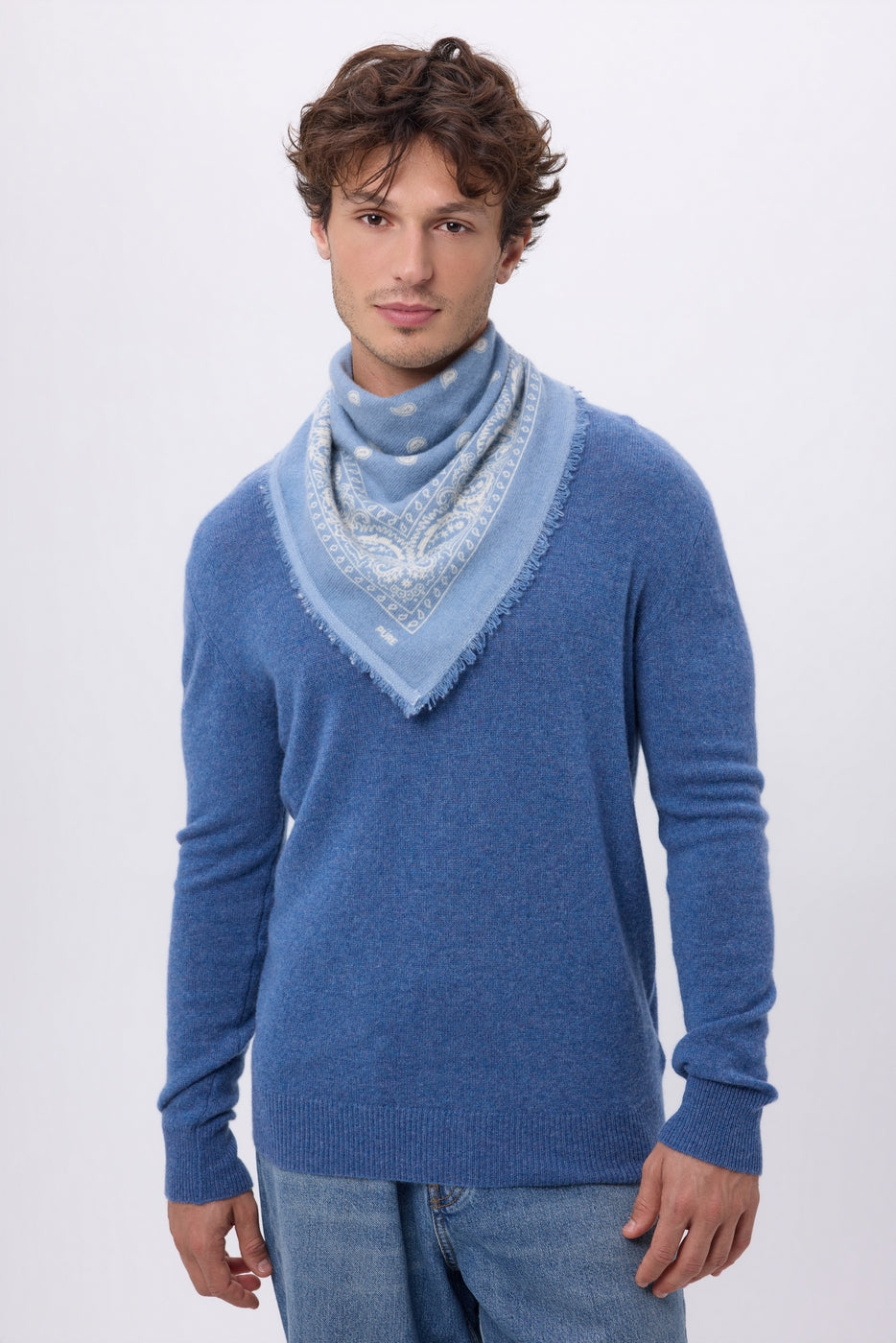 Small Presley Bandana - Light Blue White - Men