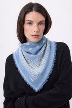 Petit Bandana Presley - Bleu Clair Blanc - Femme