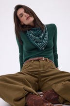 Petit Bandana Quantico - Vert Bouteille - Femme
