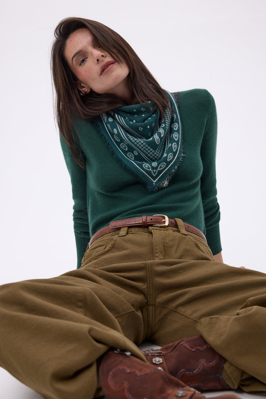 Petit Bandana Quantico - Vert Bouteille - Femme