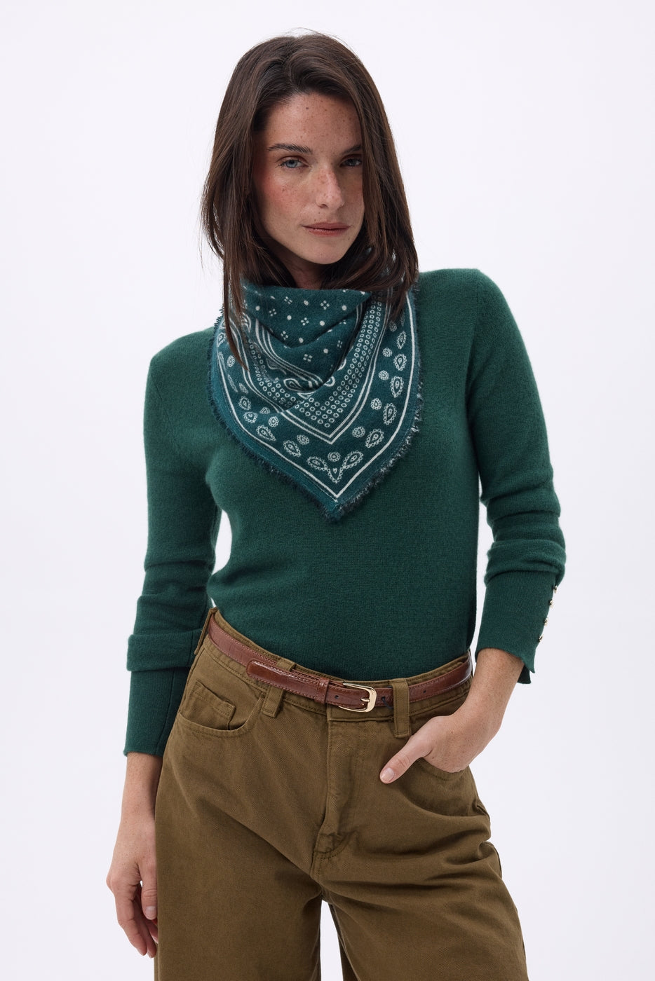 Petit Bandana Quantico - Vert Bouteille - Femme
