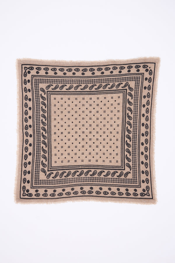 Petit Bandana Quantico - Beige Creme - Femme - 100% Cachemire