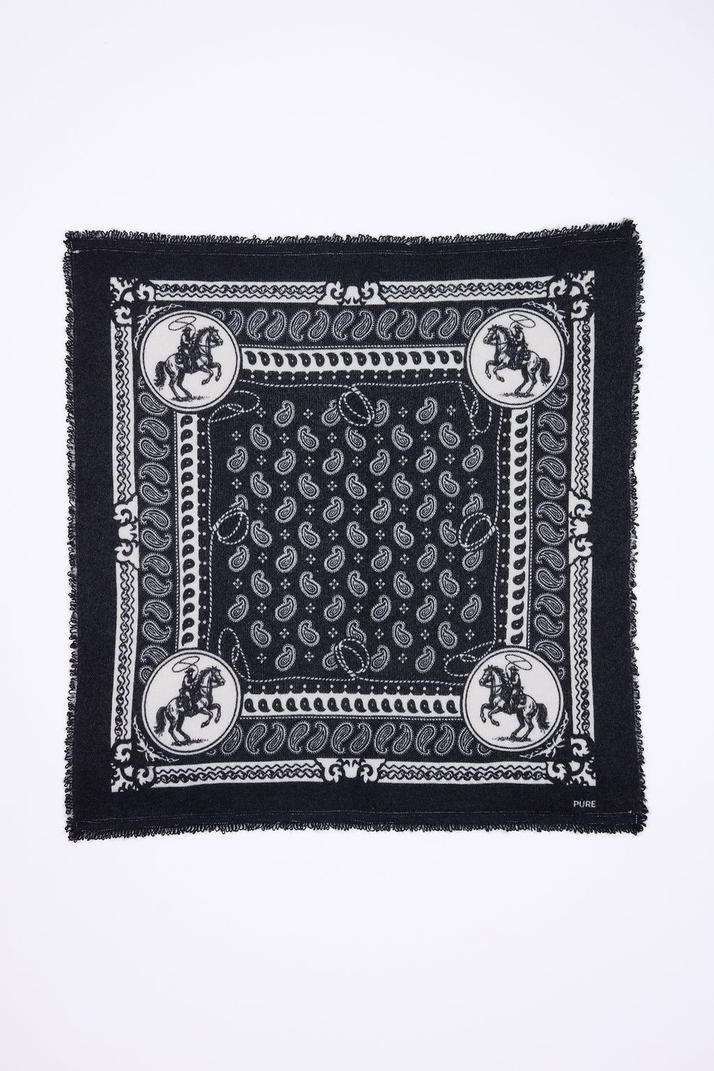 Piccola Bandana Rodeo Small Rodeo - Nero - Donna - 100% Cashmere