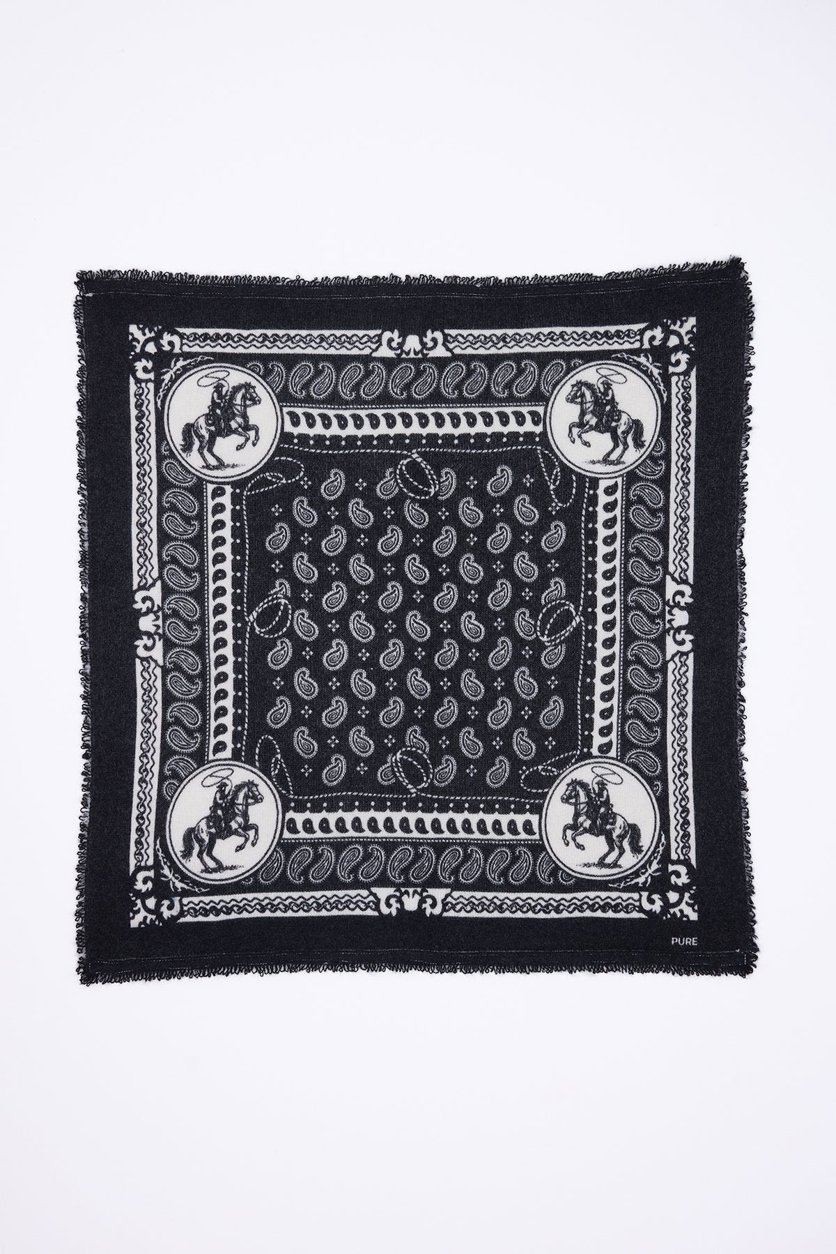 Bandana Piccolo Rodéo Small Rodeo - Nero - Uomo - 100% Cashmere