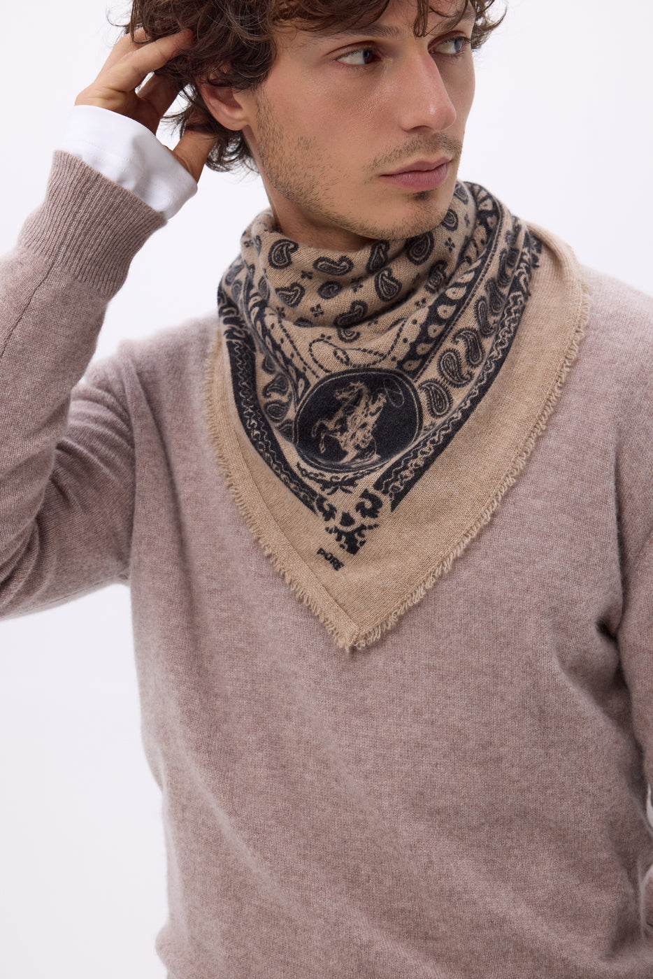 Bandana pequeño de rodeo Small Rodeo - Beige crema - Hombre