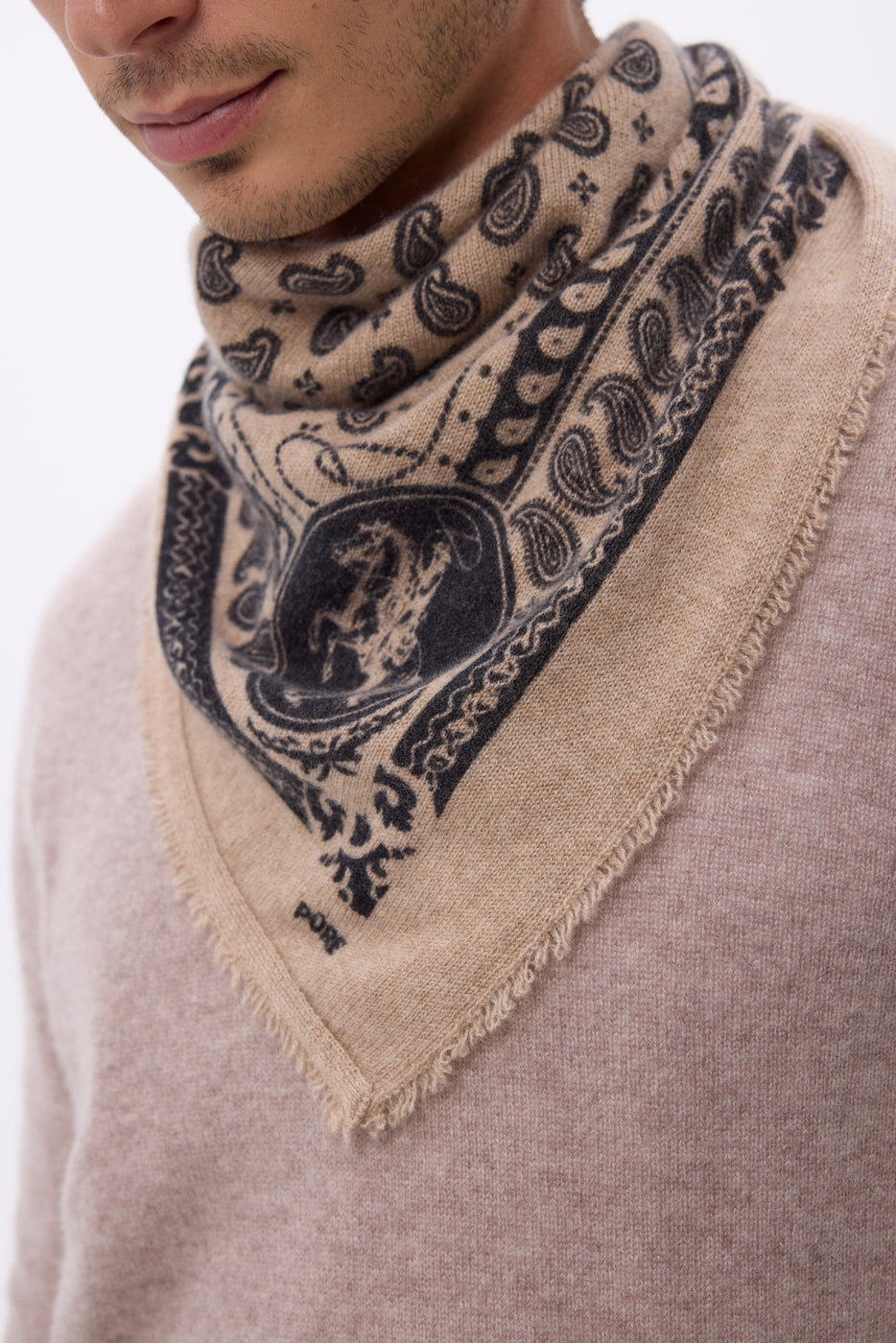 Bandana pequeño de rodeo Small Rodeo - Beige crema - Hombre