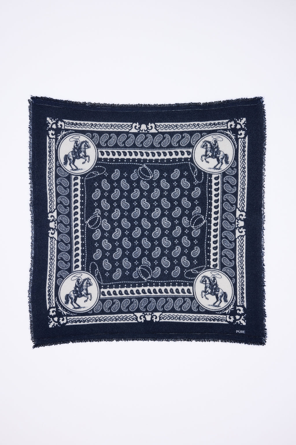 Bandana Piccola Rodéo Small Rodeo - Blu Marino - Bambino - 100% Cashmere