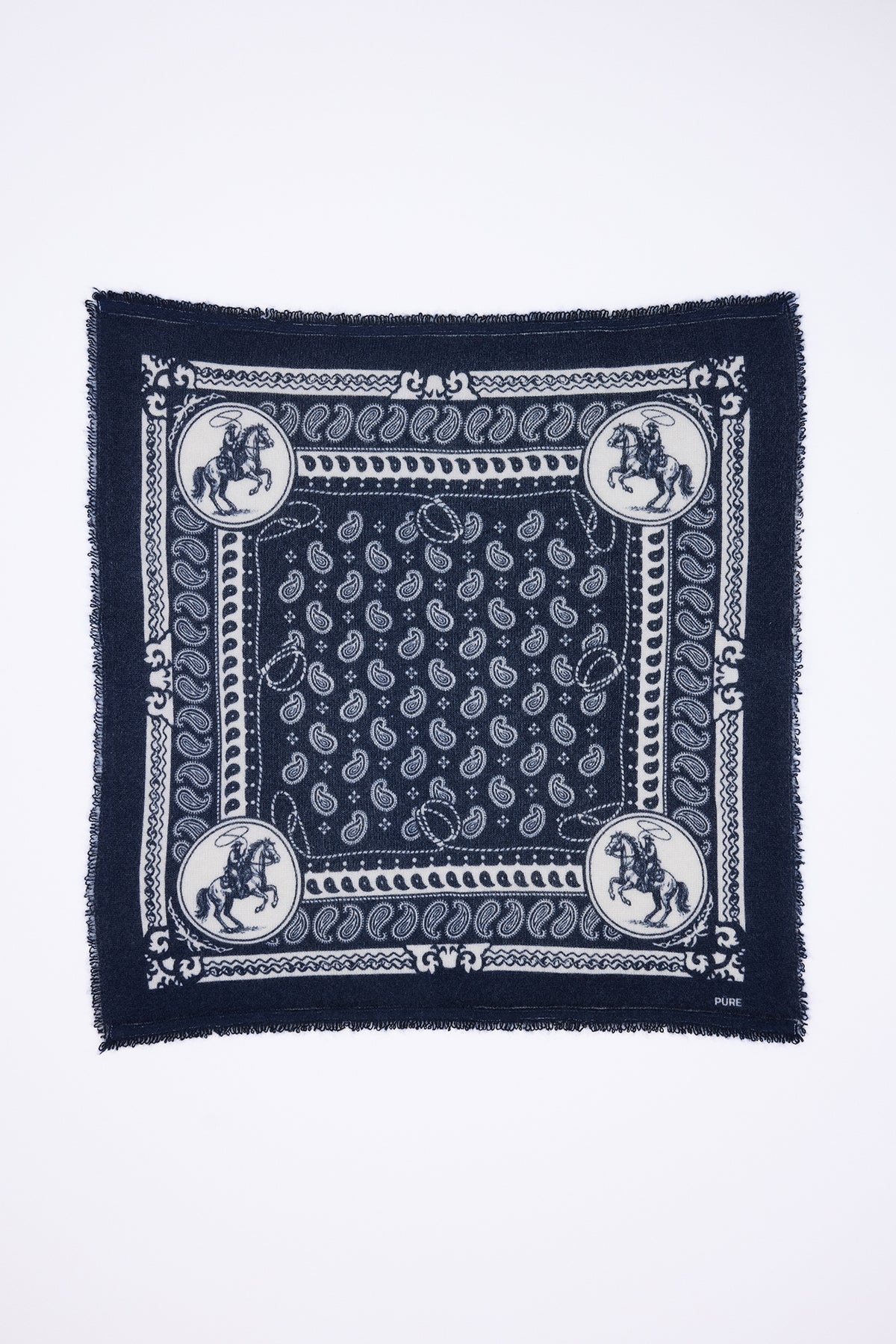 Bandana Piccola Rodéo Small Rodeo - Blu Marino - Bambino - 100% Cashmere