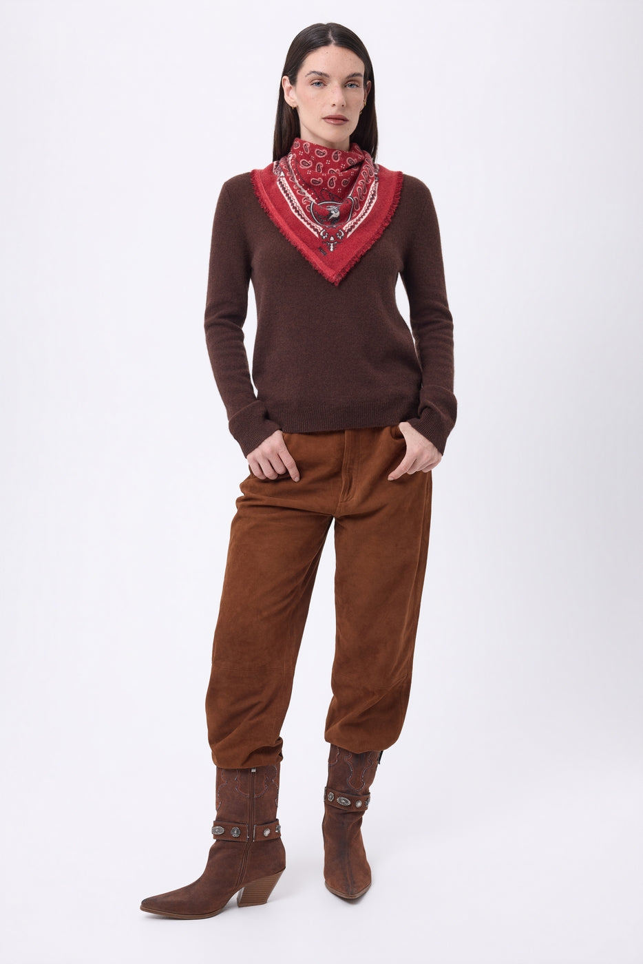Petit Bandana Rodéo Small Rodeo - Rouge Blanc Noir - Femme
