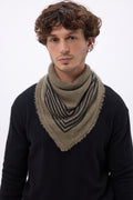 Bandana pequeño Square Stripes - Caqui jaspeado negro - Hombre