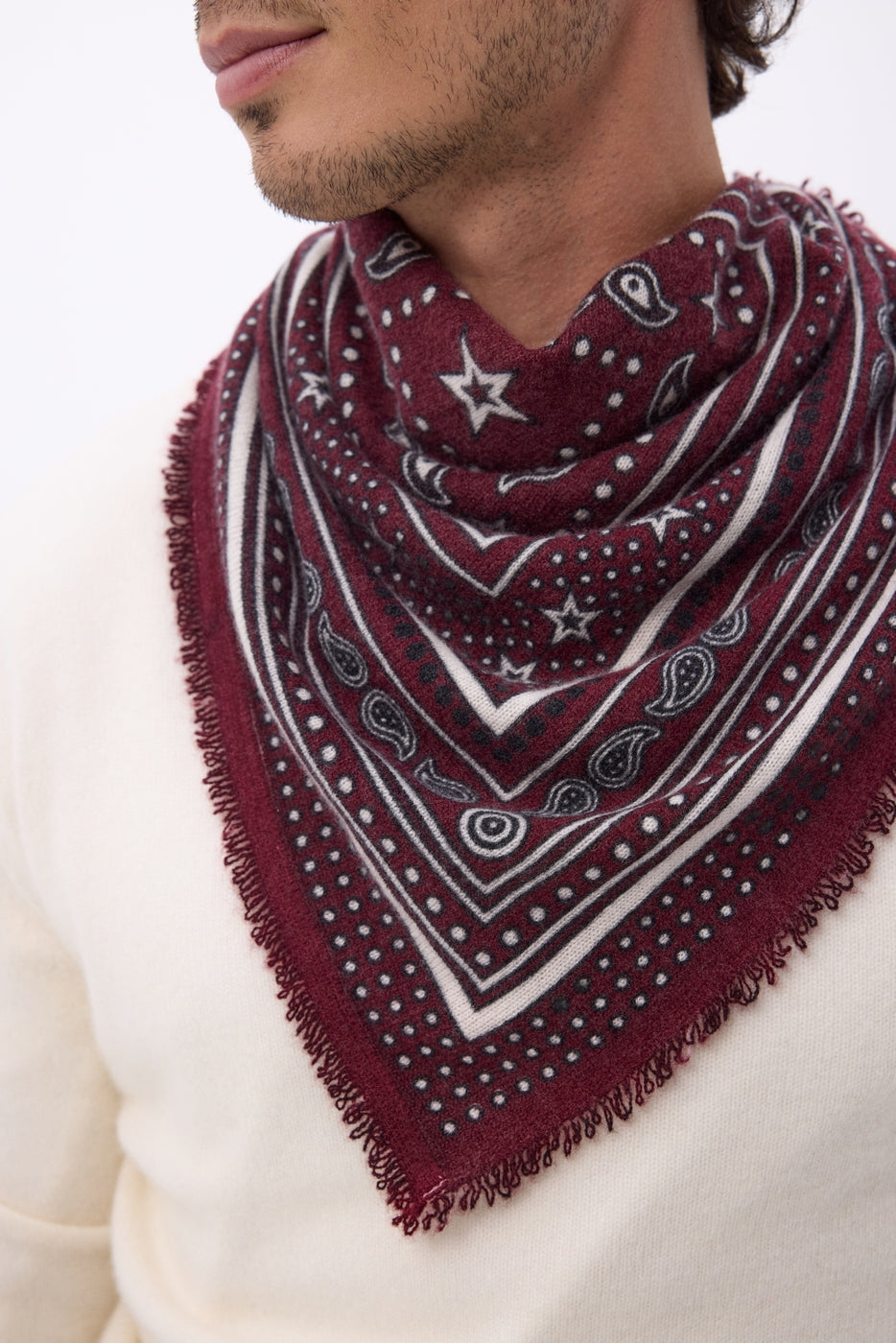 Bandana pequeño Star - Burdeos - Hombre