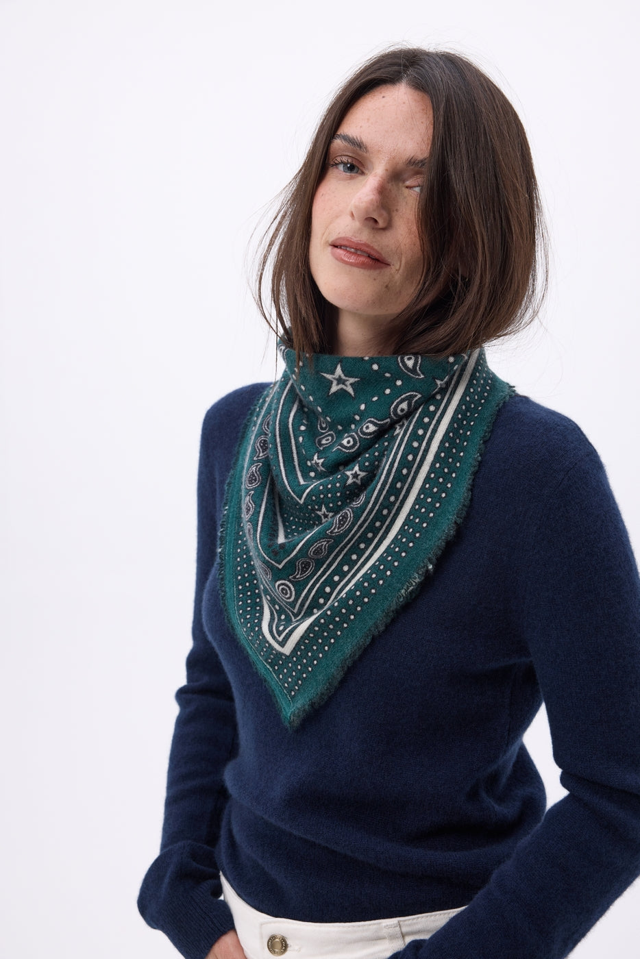 Bandana pequeño Star - Verde botella - Mujer