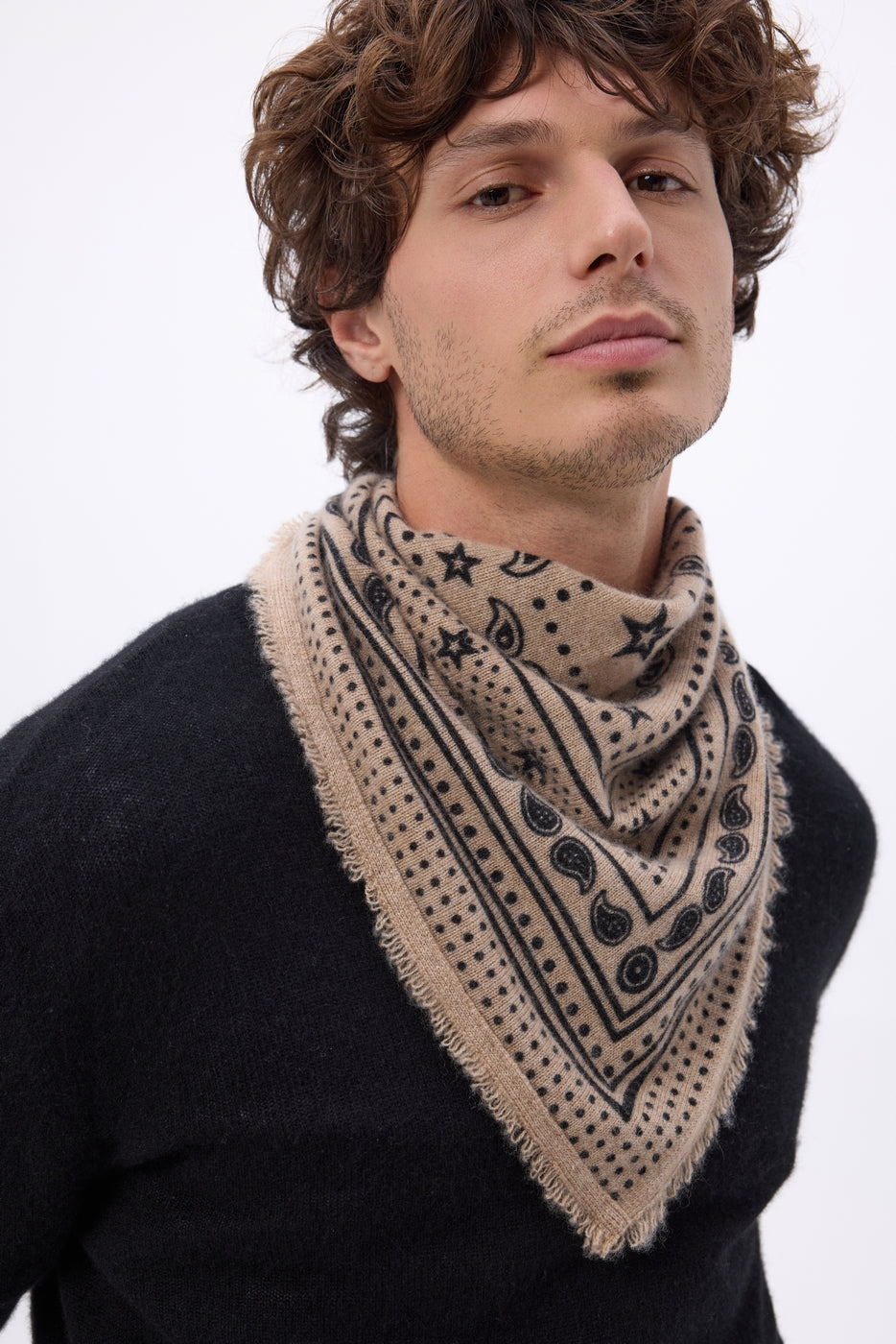 Petit Bandana Star - Beige Creme - Homme