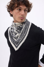 Bandana pequeño Toile de Jouy - Negro - Mujer