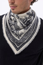 Bandana pequeño Toile de Jouy - Negro - Mujer