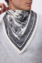 Petit Bandana Toile De Jouy - Noir - Homme