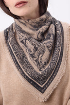 Bandana pequeño Toile de Jouy - Beige crema - Mujer