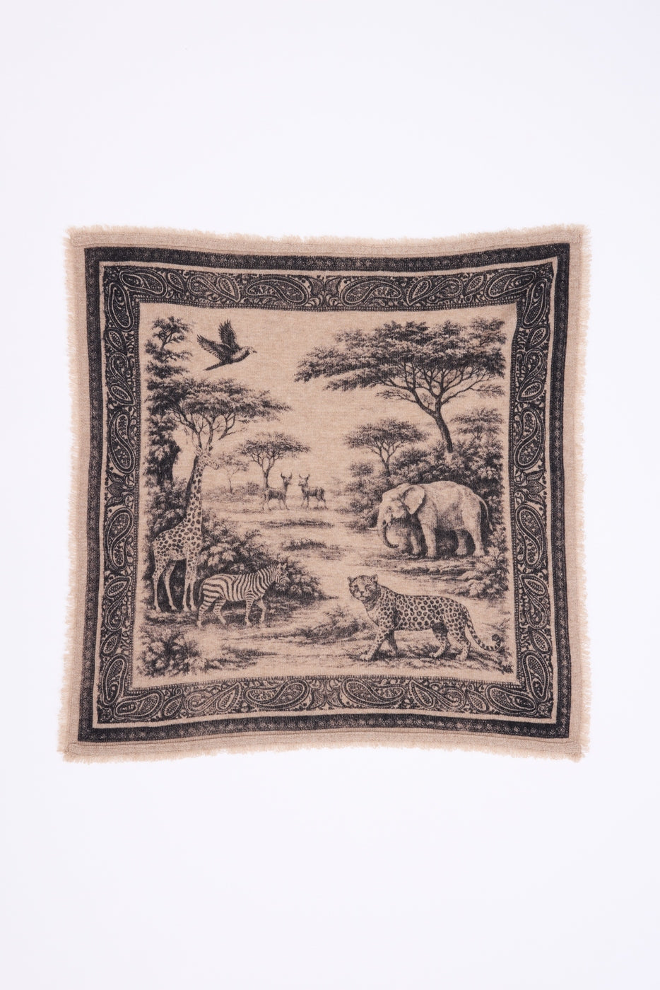 Bandana pequeño Toile de Jouy - Beige crema - Mujer