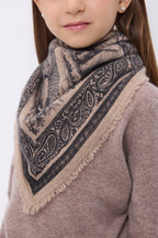 Small Toile De Jouy Bandana - Cream Beige - Kids
