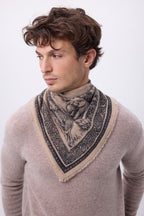 Petit Bandana Toile De Jouy - Beige Creme - Homme