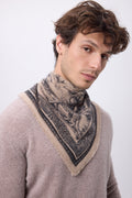 Petit Bandana Toile De Jouy - Beige Creme - Homme