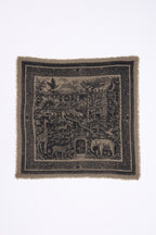 Small Toile De Jouy Bandana - Mottled Khaki - Kids