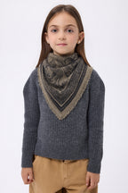 Small Toile De Jouy Bandana - Mottled Khaki - Kids