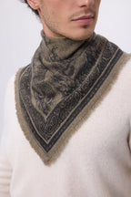Petit Bandana Toile De Jouy - Khaki Chine - Homme