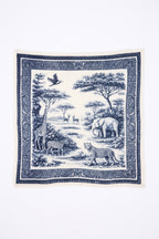 Bandana Piccola Toile De Jouy - Blu Marino - Bambino - 100% Cashmere
