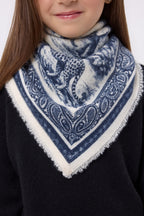 Bandana pequeño Toile de Jouy - Azul marino - Niño