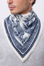 Petit Bandana Toile De Jouy - Bleu Marine - Homme