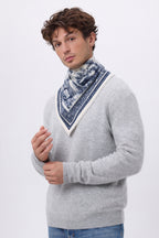 Petit Bandana Toile De Jouy - Bleu Marine - Homme