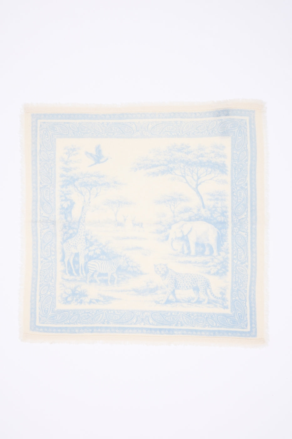 Petit Bandana Toile De Jouy - Bleu Ciel - Enfant