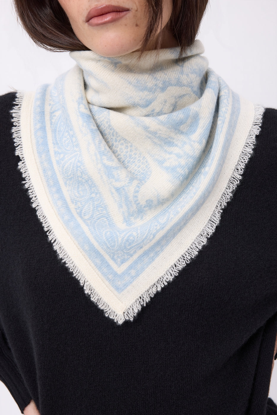 Bandana pequeño Toile de Jouy - Azul cielo - Mujer