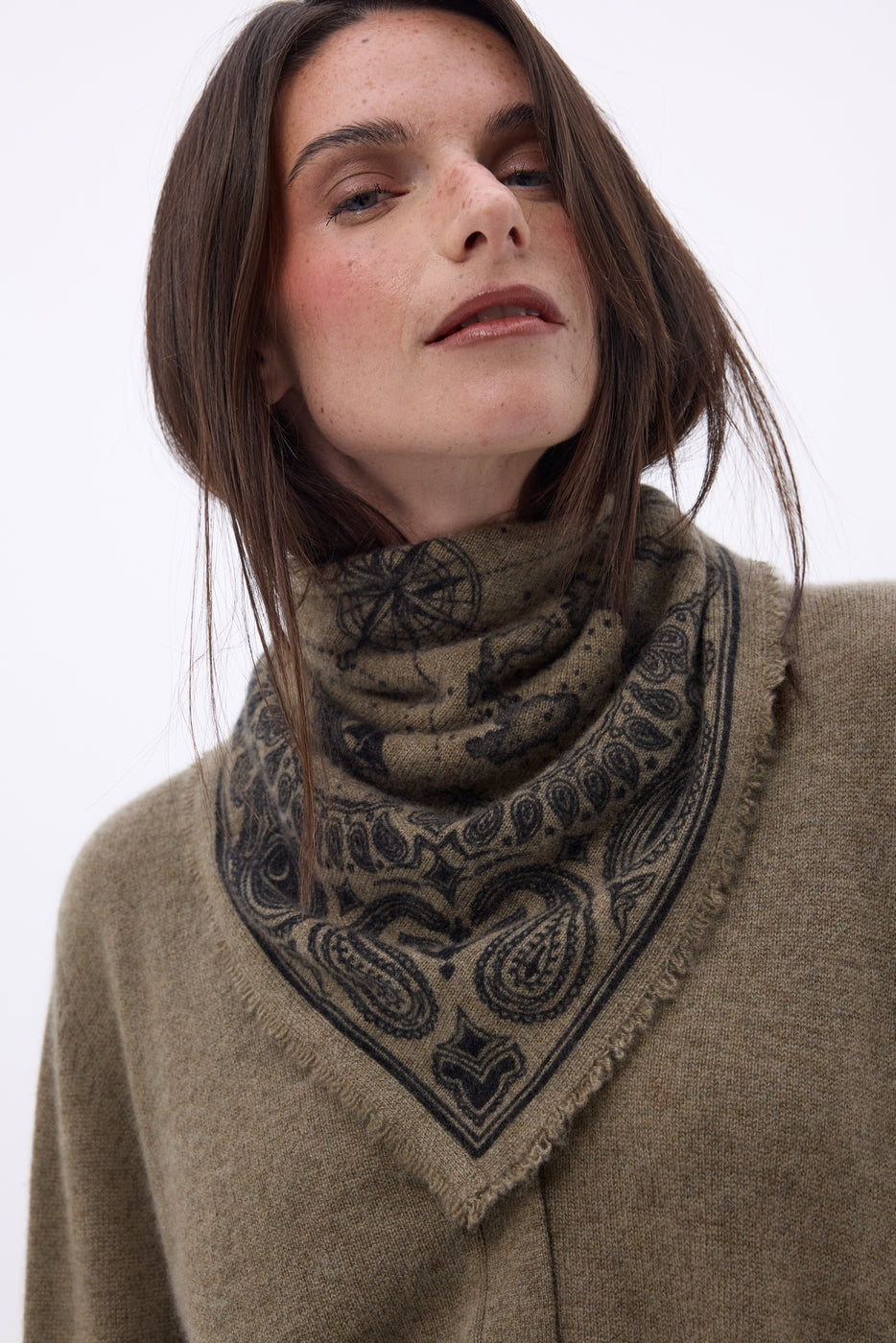 Petit Bandana Vasco - Khaki Chine - Femme