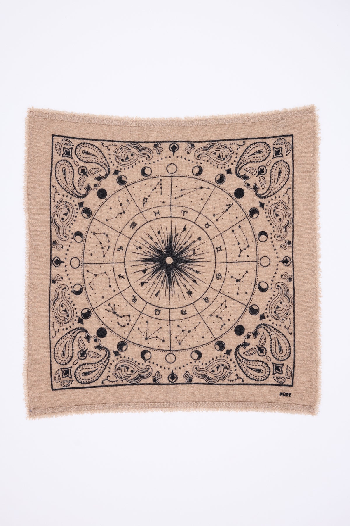 Bandana Piccolo Zodiac - Beige Crema - Uomo - 100% Cashmere