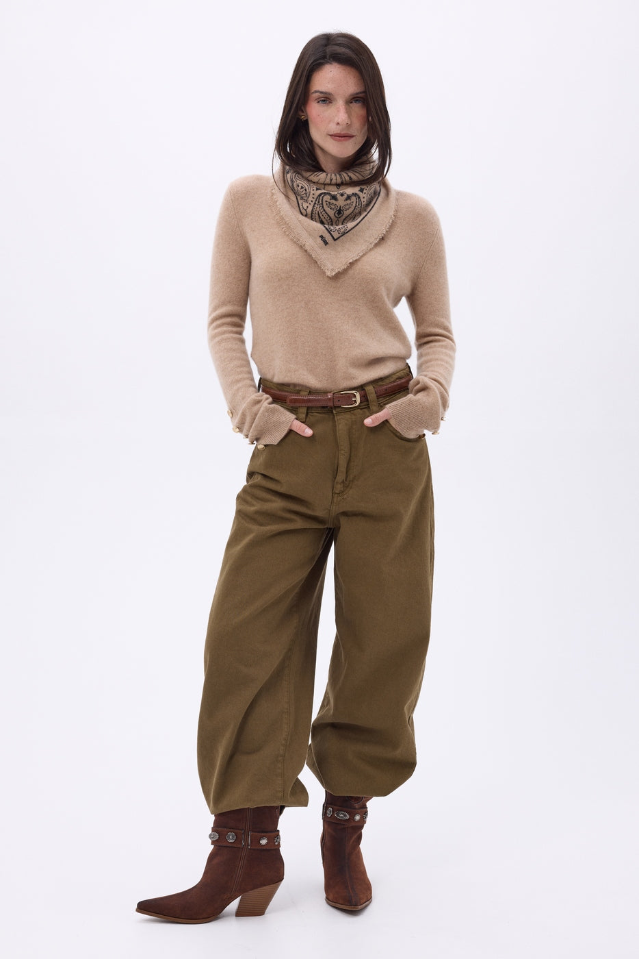 Bandana pequeño Zodiac - Beige crema - Mujer